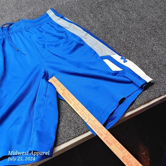 Under Armour Shorts Men Small Blue Basketball Athletic Stretch Drawstring Casual - Picture 8 of 9